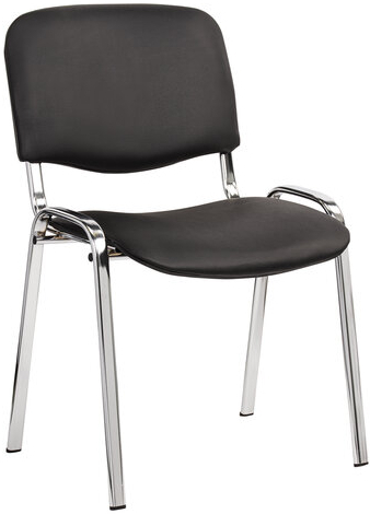 Стул для персонала и посетителей &quot;ИЗО&quot;, хромированный каркас, кожзам черный Z-11, К3