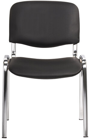 Стул для персонала и посетителей &quot;ИЗО&quot;, хромированный каркас, кожзам черный Z-11, К3