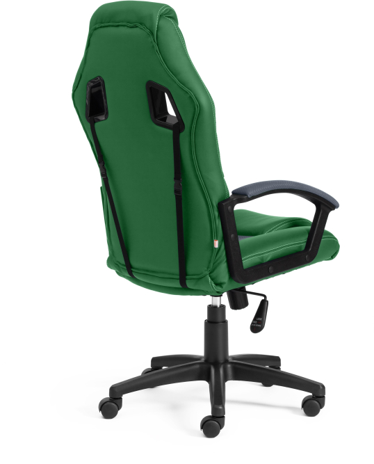 Кресло DRIVER кож/зам/ткань, зеленый/серый, 36-001/12