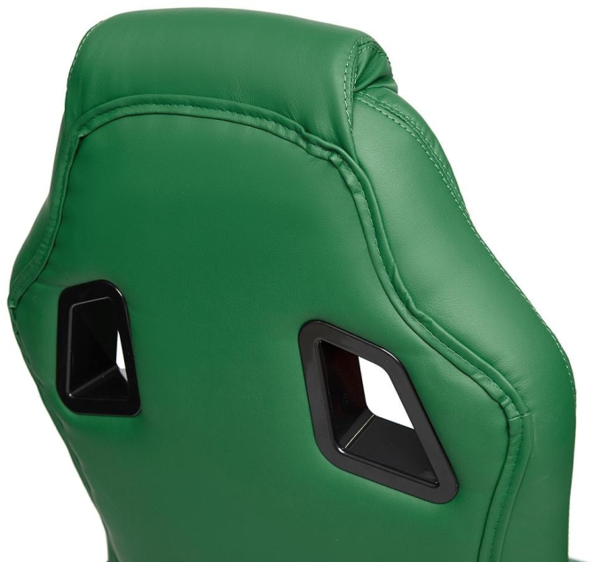 Кресло DRIVER кож/зам/ткань, зеленый/серый, 36-001/12