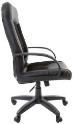 Кресло офисное BRABIX "Strike EX-525", экокожа черная, ткань черная, TW, 531381