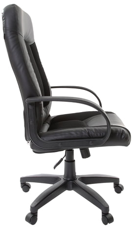 Кресло офисное BRABIX "Strike EX-525", экокожа черная, ткань черная, TW, 531381