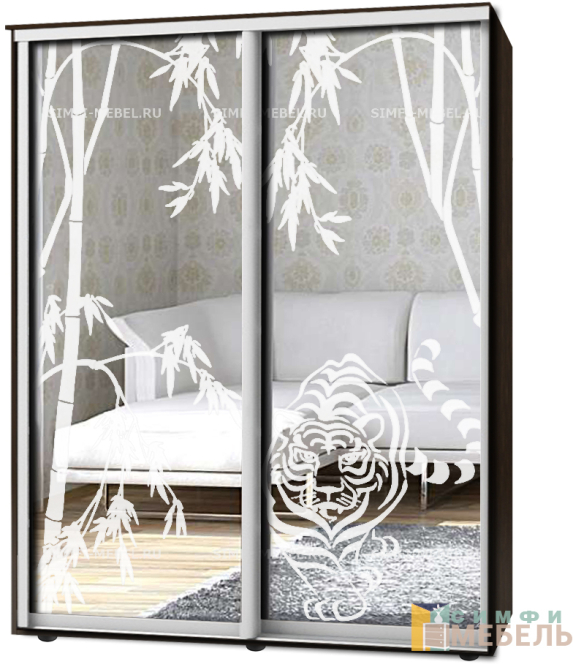 Шкаф-купе 2х дв Стандарт Пескоструй № 25