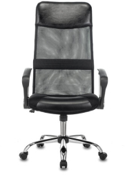 Кресло офисное CH-600SL, хром, ткань-сетка/кожзам, черное, 1380230