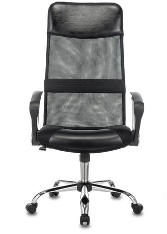 Кресло офисное CH-600SL, хром, ткань-сетка/кожзам, черное, 1380230