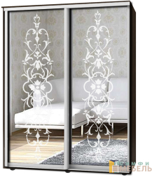 Шкаф-купе 2х дв Стандарт Пескоструй № 35+35