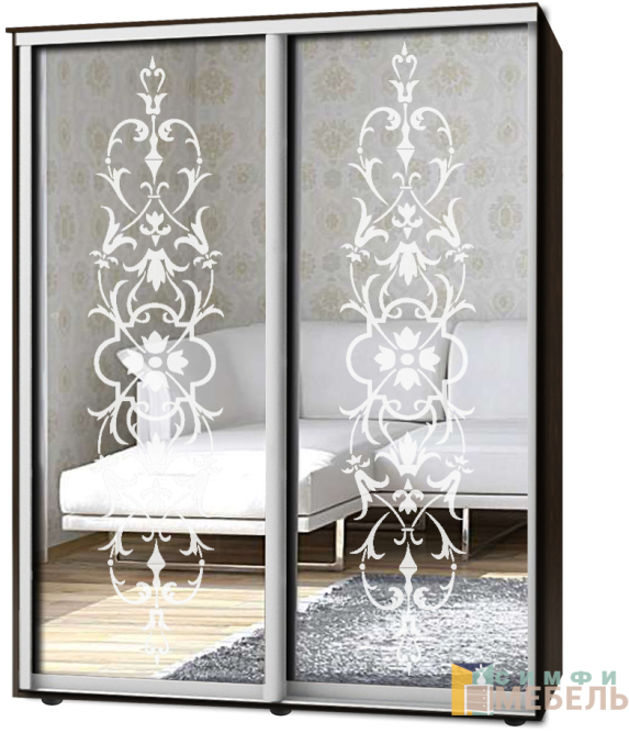 Шкаф-купе 2х дв Стандарт Пескоструй № 35+35