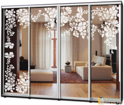 Шкаф купе 4х дв Пескоструй № 4