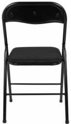 Стул складной BRABIX &quot;Golf CF-007&quot;, чёрный каркас, чёрная ткань, гофрокороб, 533025