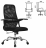 Кресло МЕТТА "SU-C-8-Т" хром, с подлокотниками, ткань-сетка, сиденье мягкое, черное