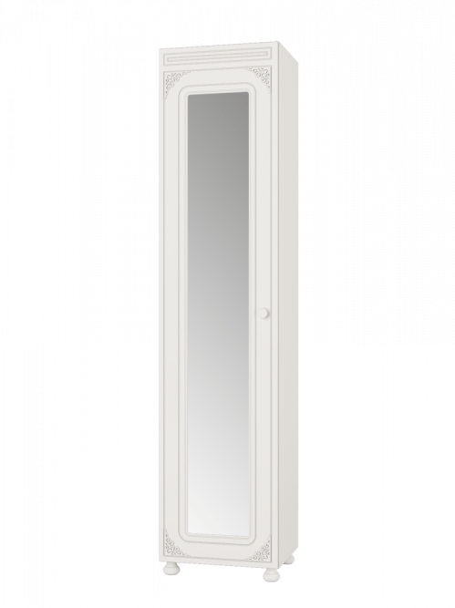 Шкаф Ассоль АС-532К с зеркалом (левый) белое дерево