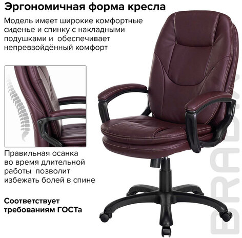 Кресло офисное BRABIX PREMIUM "Trend EX-568", экокожа, коричневое, 532101