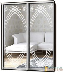 Шкаф-купе 2х дв Стандарт Пескоструй № 36+36