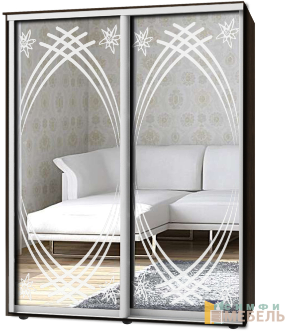 Шкаф-купе 2х дв Стандарт Пескоструй № 36+36