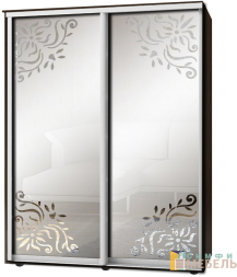 Шкаф-купе 2х дв Стандарт Пескоструй фон матовый № 62