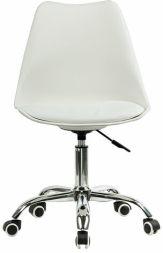 Кресло стул BRABIX &quot;Eames MG-310 CH&quot;, хром, пластик белый, экокожа белая, 532923