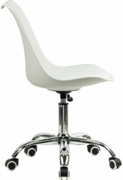 Кресло стул BRABIX &quot;Eames MG-310 CH&quot;, хром, пластик белый, экокожа белая, 532923