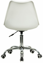 Кресло стул BRABIX &quot;Eames MG-310 CH&quot;, хром, пластик белый, экокожа белая, 532923