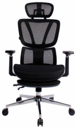 Кресло BRABIX PREMIUM "Evolution ER-700", подножка, слайдер, синхромеханизм, сетка, черное, 532947
