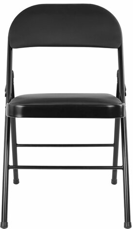 Стул складной BRABIX "Golf Plus CF-003 КОМФОРТ", черный каркас, кожзам черный, В КОРОБЕ, 533026