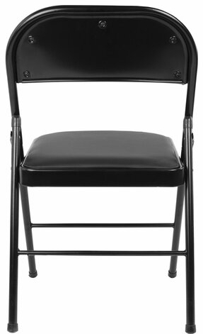 Стул складной BRABIX "Golf Plus CF-003 КОМФОРТ", черный каркас, кожзам черный, В КОРОБЕ, 533026