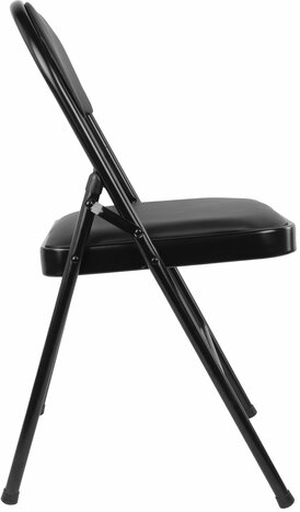 Стул складной BRABIX "Golf Plus CF-003 КОМФОРТ", черный каркас, кожзам черный, В КОРОБЕ, 533026