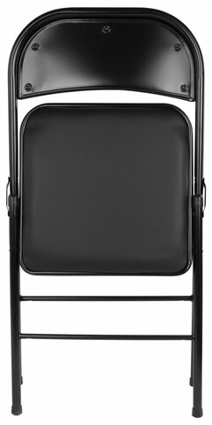 Стул складной BRABIX "Golf Plus CF-003 КОМФОРТ", черный каркас, кожзам черный, В КОРОБЕ, 533026