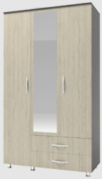 Шкаф 3х ств. с зеркалом Виктория