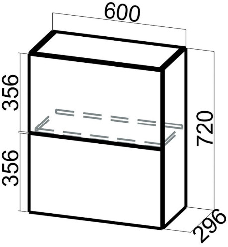 Шкаф навесной (барный) Ш600б(AventosHF) Вектор