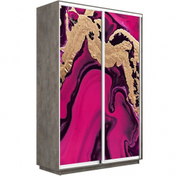 Шкаф-купе Экспресс 2-х дверный (Фото №1005 Абстракция розовая)