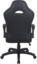 Кресло компьютерное BRABIX "Skill GM-005", откидные подлокотники, экокожа, черное/белое, 532493