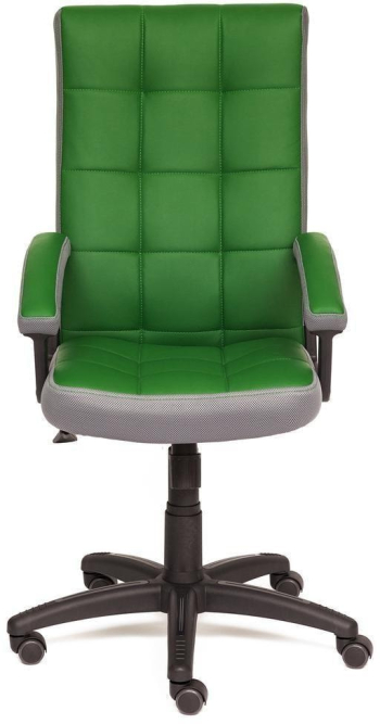 Кресло TRENDY кож/зам/ткань, зеленый/серый, 36-001/12