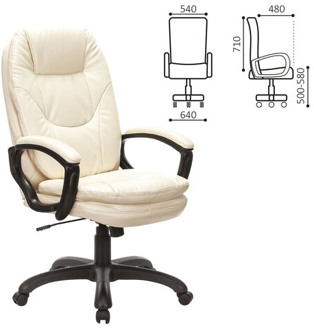 Кресло офисное BRABIX PREMIUM "Trend EX-568", экокожа, бежевое, 532102