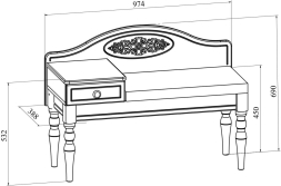 Банкетка Ассоль АС-41 (ящик слева) белое дерево