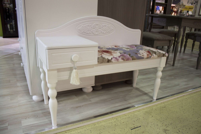 Банкетка Ассоль АС-41 (ящик слева) белое дерево