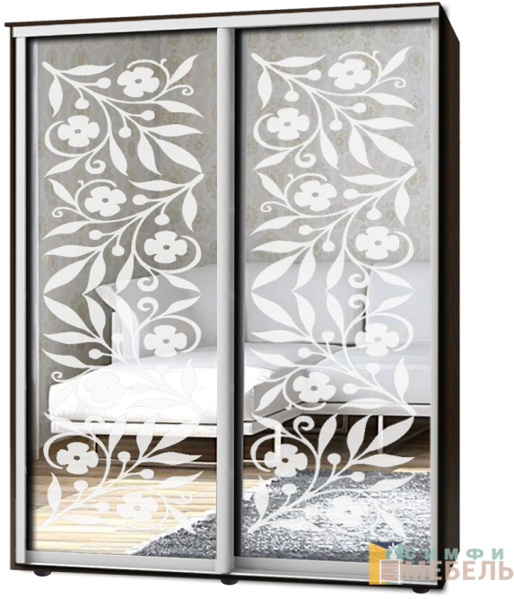 Шкаф-купе 2х дв Стандарт Пескоструй № 37+37
