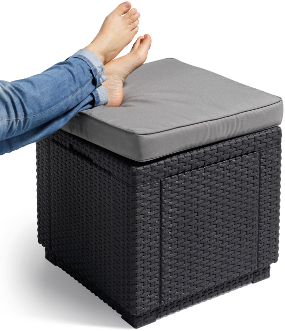 Пуфик Куб с подушкой (Cube with cushion) графит