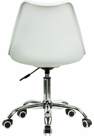 Кресло стул BRABIX "Eames MG-310 CH", хром, пластик белый, ткань серая, 532924