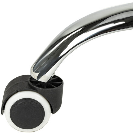 Кресло стул BRABIX "Eames MG-310 CH", хром, пластик белый, ткань серая, 532924