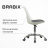 Кресло стул BRABIX "Eames MG-310 CH", хром, пластик белый, ткань серая, 532924