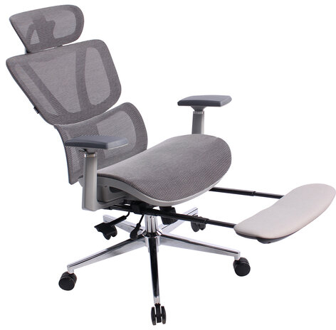 Кресло BRABIX PREMIUM "Evolution ER-700", подножка, слайдер, синхромеханизм, сетка, серое, 532948