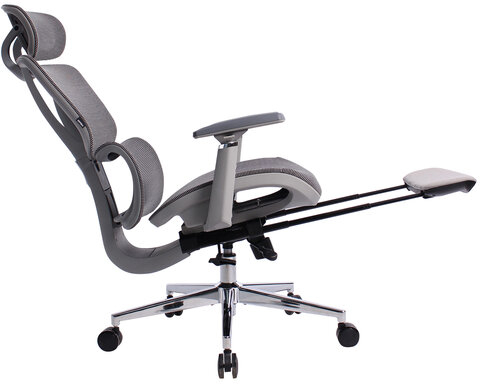 Кресло BRABIX PREMIUM "Evolution ER-700", подножка, слайдер, синхромеханизм, сетка, серое, 532948