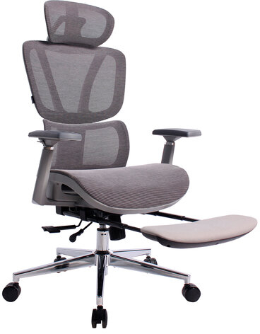 Кресло BRABIX PREMIUM "Evolution ER-700", подножка, слайдер, синхромеханизм, сетка, серое, 532948