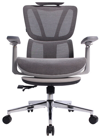 Кресло BRABIX PREMIUM "Evolution ER-700", подножка, слайдер, синхромеханизм, сетка, серое, 532948