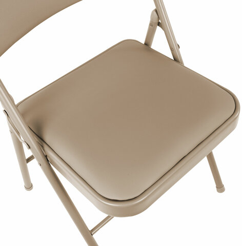 Стул складной BRABIX "Golf Plus CF-003 КОМФОРТ", бежевый каркас, кожзам бежевый, В КОРОБЕ, 533027
