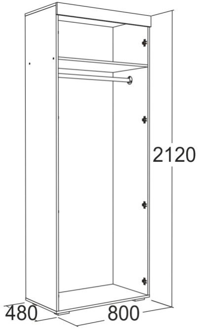 Шкаф 2-х дв. для одежды Ольга 19