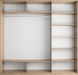 Шкаф-купе Прайм широкий 3-х дверный (ЛДСП/Стекло черное) Серый диамант