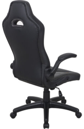 Кресло компьютерное BRABIX "Skill GM-005", откидные подлокотники, экокожа, черное/желтое, 532494