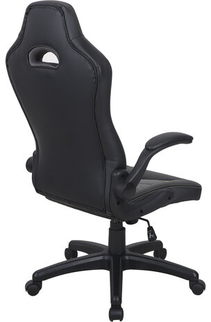 Кресло компьютерное BRABIX "Skill GM-005", откидные подлокотники, экокожа, черное/желтое, 532494