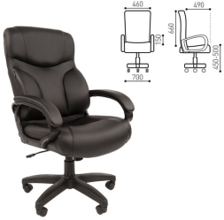 Кресло офисное BRABIX "Vector EX-559", экокожа "премиум", черное, 531385